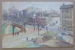 ONBEKEND / STADSZICHT / ORIGINEEL WERK / 32x50cm, Antiek en Kunst, Ophalen of Verzenden