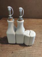 Tafelsetje olie azijn peper zout, wit keramiek, Huis en Inrichting, Ophalen, Keramiek, Overige typen, Zo goed als nieuw