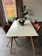 Tafel met houten poten & 4 stoelen - 1m60 x 0,90m x 0,75 H, Maison & Meubles, 150 à 200 cm, Cinq personnes ou plus, Comme neuf