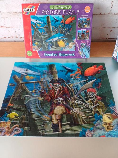 3 D changing picture puzzle, haunted shipwreck. Van GALT., Kinderen en Baby's, Speelgoed | Kinderpuzzels, Zo goed als nieuw, Ophalen of Verzenden