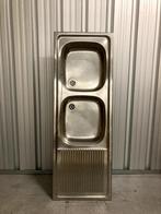 Dubbele wasbak (inox), Huis en Inrichting, Keuken | Keukenelementen, Ophalen, Minder dan 50 cm, Gebruikt, 100 tot 150 cm