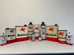 Collectie Mobiloil olie blikken te koop, Verzamelen, Merken en Reclamevoorwerpen, Ophalen of Verzenden, Gebruikt, Reclamebord
