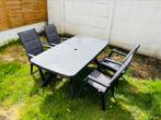 Ensemble de jardin table alibert + 4 chaises avec coussins, Chaise, Utilisé