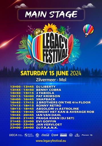Ticket / inkomkaart Legacy Festival 2024 zaterdag
