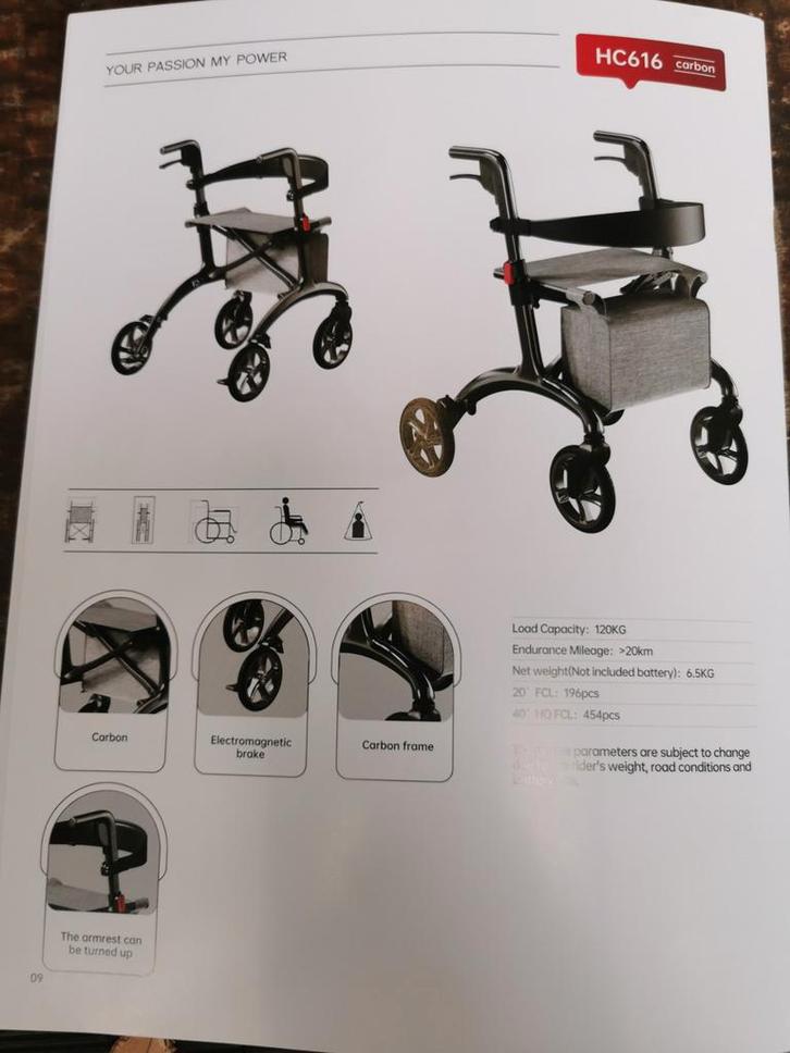 Lichtgewicht Rollator – Carbon Frame info 0488826971, Diversen, Rollators, Ophalen of Verzenden