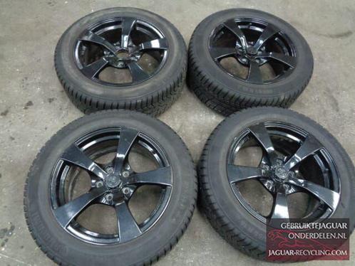 16″ 5 spaak velgen set Jaguar X-Type zwart met winterbanden, Auto-onderdelen, Banden en Velgen, Banden en Velgen, Winterbanden
