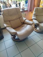 TWEE LEDEREN DESIGNFAUTEUILS, Ophalen, Gebruikt, Leer, VINTAGE