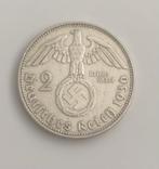 Zilveren Duitse 2Mark 1936D, Ophalen of Verzenden, Duitsland, Losse munt, Zilver