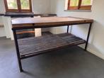 Werktafel, keukeneiland - authentiek industrieel, Huis en Inrichting, Keuken | Keukenelementen, Ophalen, Gebruikt, 75 cm of meer