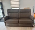 Lederen salon kleur donker taupe 3 zit en 2 enkele relaxen, Huis en Inrichting, Ophalen, Zo goed als nieuw, Leer