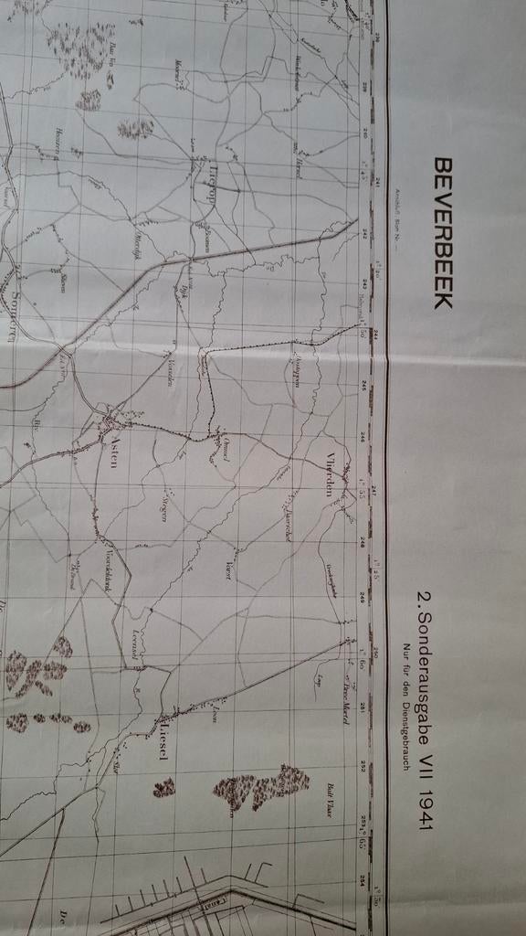 Carte allemande de Beverbeek WW2 1941, Enlèvement ou Envoi