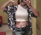Luchtige damesblouse met tropische print - merk her., Kleding | Dames, T-shirts, Ophalen, Wit, Zo goed als nieuw, Korte mouw