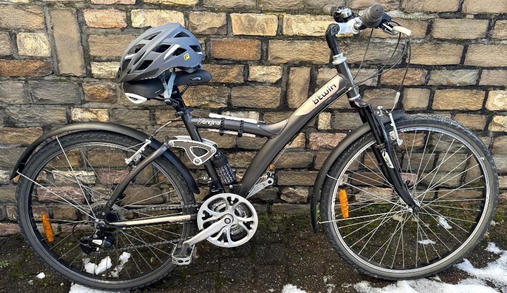 Original 7 B-Twin fiets met helm, 59 cm of meer, Ophalen, BTwin Décathlon, Jaren '60 of nieuwer