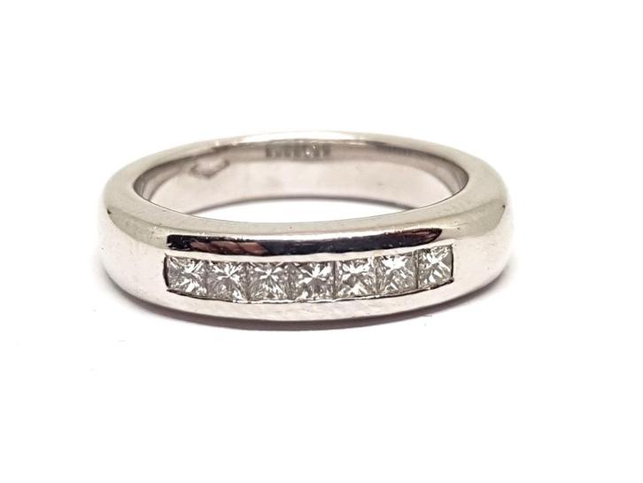 Diamant Memory Ring 0.35ct., Bijoux, Sacs & Beauté, Bagues, Neuf, Femme, 17 à 18, Or, Or, Avec pierre précieuse, Enlèvement ou Envoi