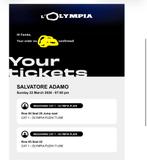 Twee concertkaartjes Salvatore Adamo Olympia Parijs 22 maart, Tickets en Kaartjes, Twee personen, Maart