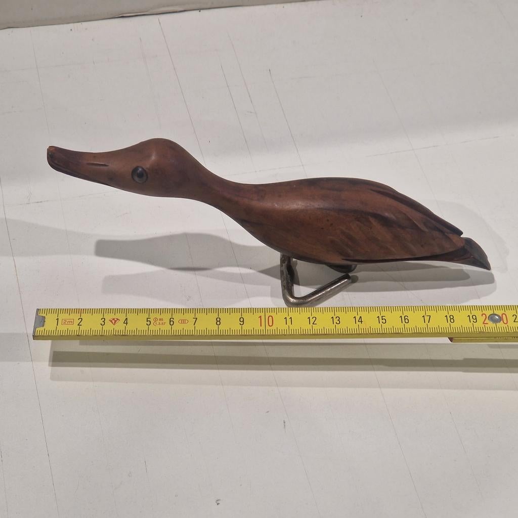 vintage handgesneden houten eend , flessenopener, Ophalen of Verzenden