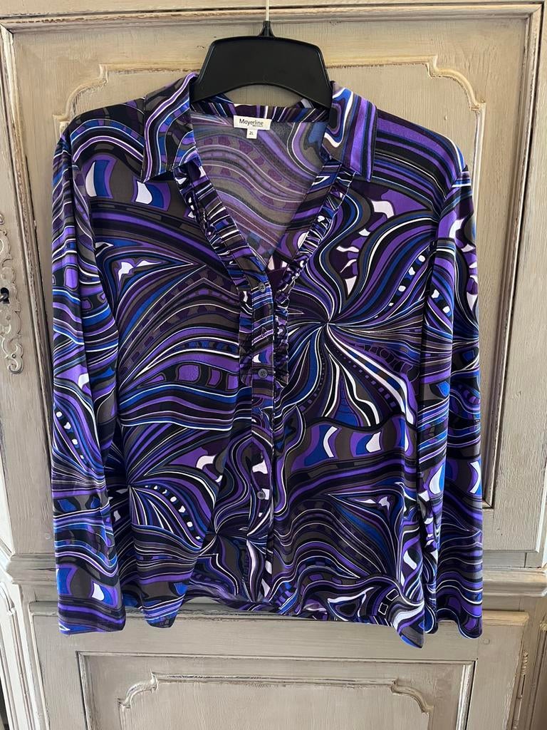 Paarse blouse mayerline, Ophalen of Verzenden, Gedragen, Maat 42/44 (L), Paars