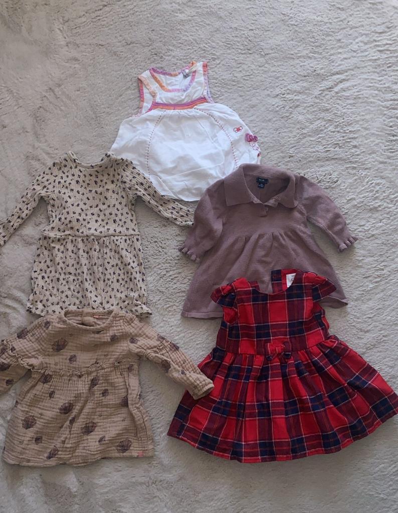 5 kleedjes 62 cm, Kinderen en Baby's, Babykleding | Maat 62, Ophalen, Zo goed als nieuw