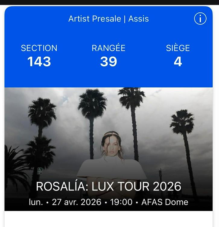 2 places pour le concert SOLD OUT de Rosalia à Anvers, Tickets & Billets, Concerts | Pop, Deux personnes