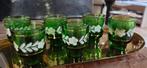 6 Vintage "forestgreen" likeurglaasjes, Ophalen of Verzenden