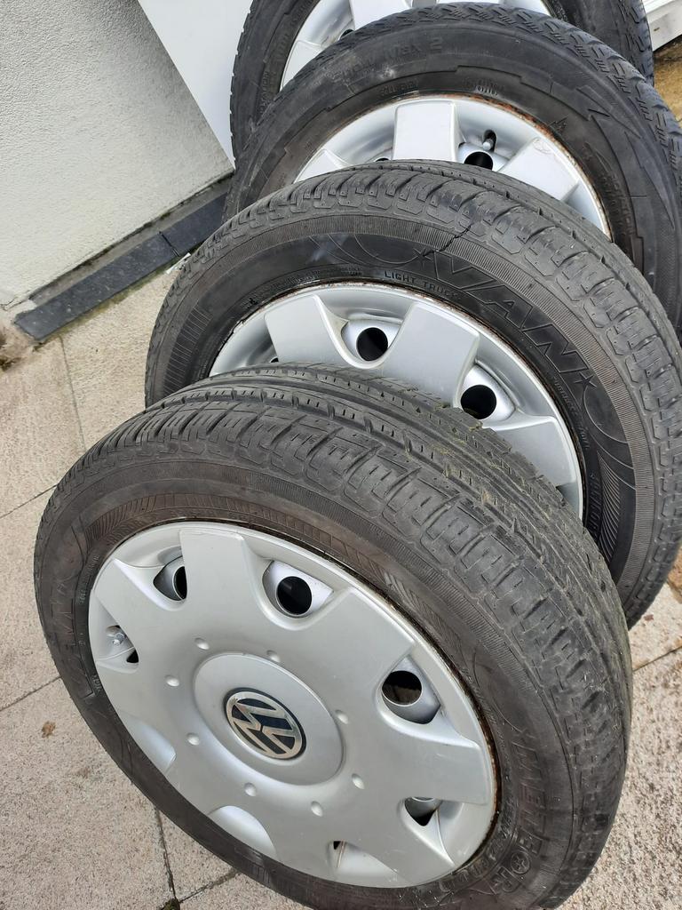 Complete Set VW Velgen + Banden 195/60R16C  Zomer & Winter, Ophalen, Gebruikt, 16 inch, Band(en)