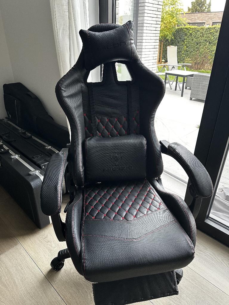 Gamestoel, Huis en Inrichting, Bureaustoelen, Ophalen, Zwart, Zo goed als nieuw, Gaming bureaustoel