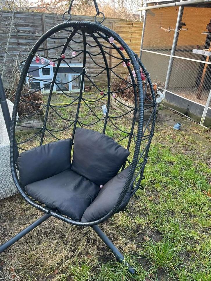 hangstoel zwart, Jardin & Terrasse, Chaises de jardin, Utilisé, Métal, Enlèvement