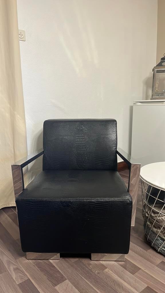 Canapé 1 place en cuir noir – Comme neuf, Maison & Meubles, Canapés | Coins salons complets, Comme neuf, Cuir, Enlèvement