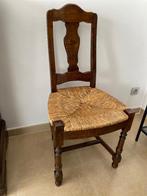 6 bruine eiken stoelen, Enlèvement, Osier ou Rotin, Klassiek/Landelijk, Brun