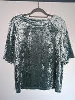 Top brillant vert Shein L, Taille 42/44 (L), Manches courtes, Comme neuf, Vert