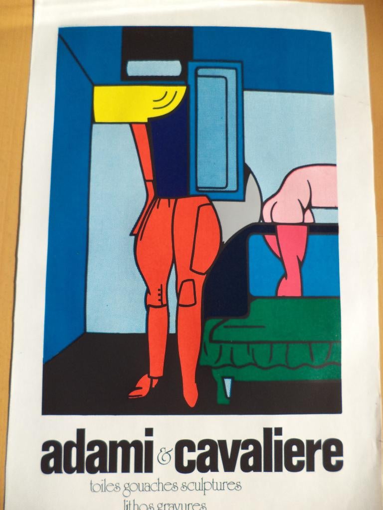 VTG 1974 zeefdruk affiche Adami & Cavaliere Espace 2000 BXL, Enlèvement ou Envoi