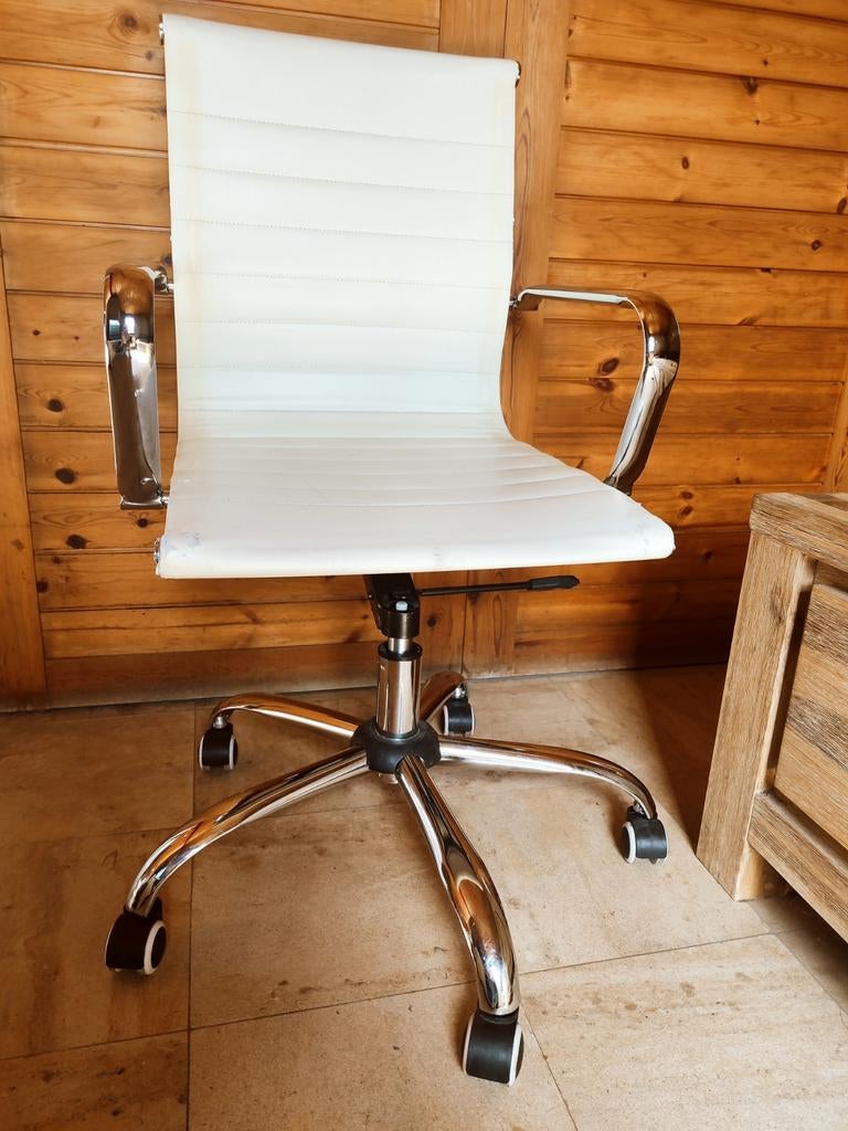 Italiaanse Design bureau stoelen, Ophalen, Gebruikt, Wit, Bureaustoel