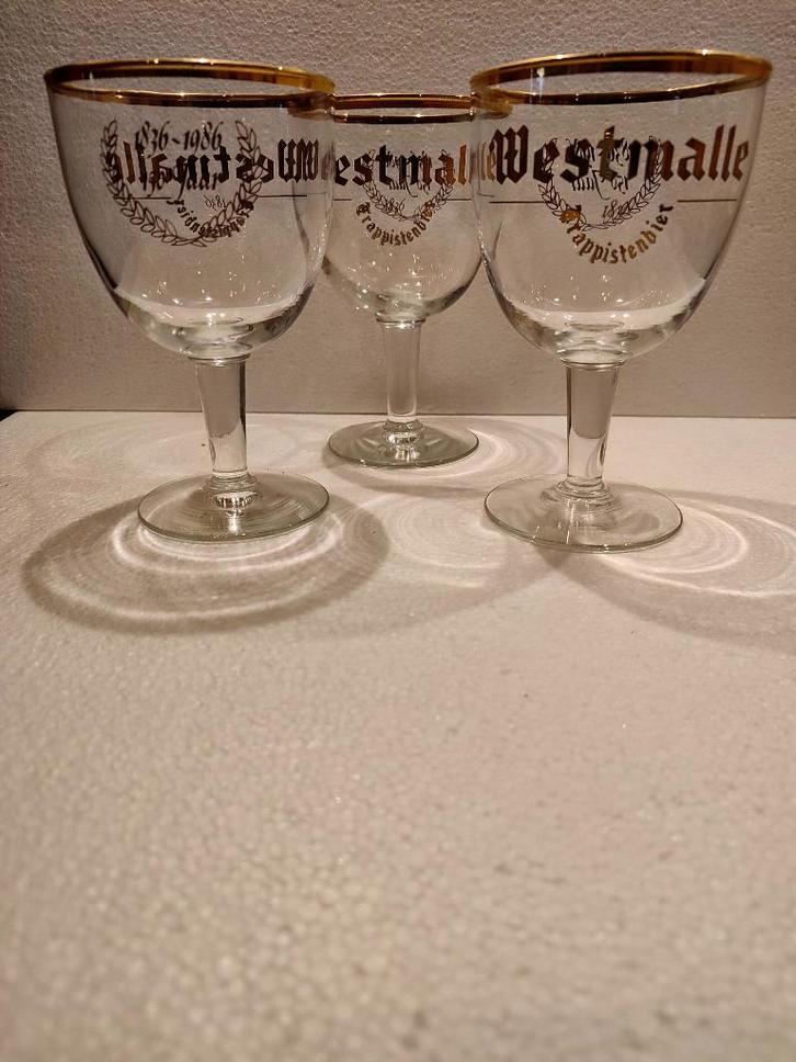 Lunettes Westmalle 150e anniversaire (1836—1986), Collections, Marques de bière, Comme neuf, Verre ou Verres, Autres marques, Enlèvement ou Envoi
