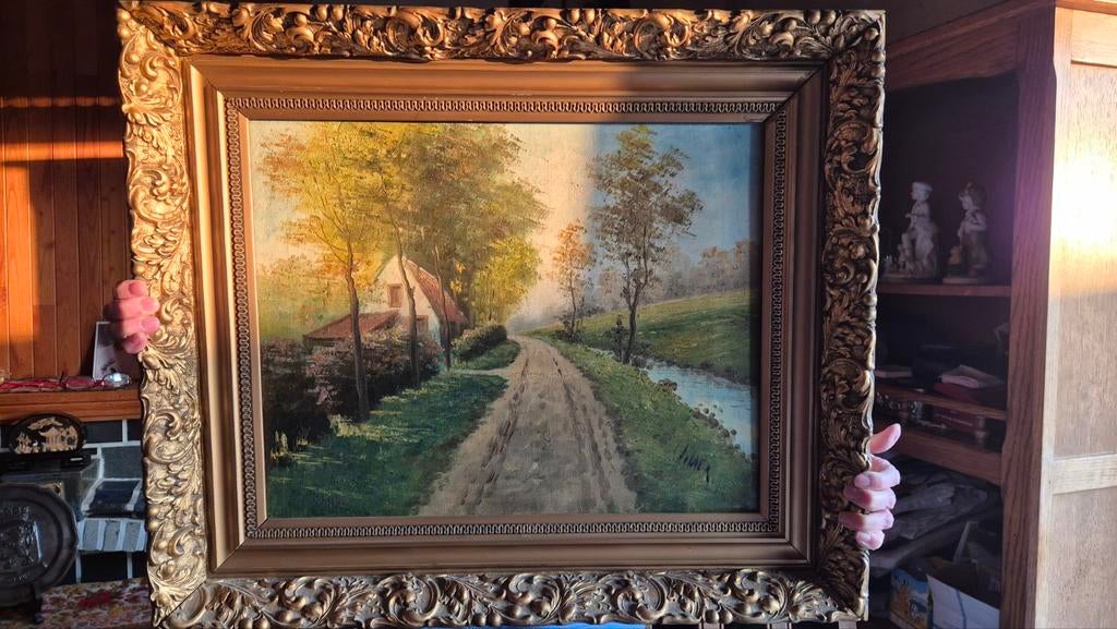 Schilderij H. Meuwis, 48x38 cm, Antiek en Kunst, Kunst | Schilderijen | Klassiek, Ophalen