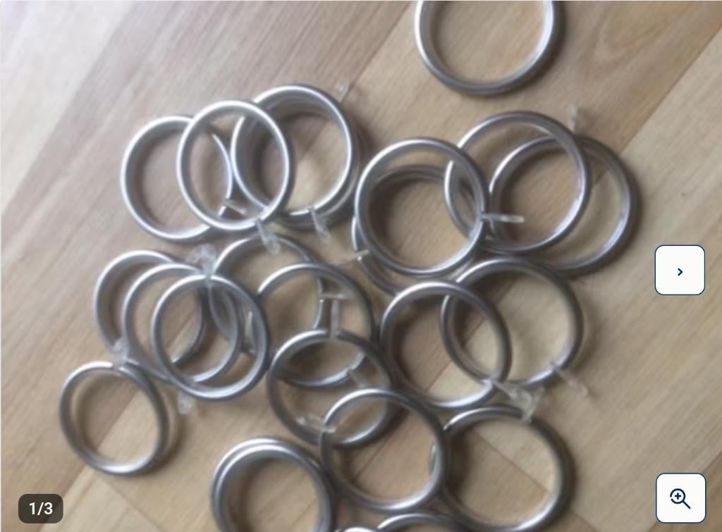 Anneaux pour rideaux, Enlèvement ou Envoi, Comme neuf, Gris