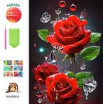 Diamond Painting rode rozen 50x40cm (vierkant), Verzenden, Nieuw, Overige typen