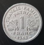 4 oude franse munten 1943-1945-1946-1949 van 1 franc, Enlèvement ou Envoi, France, Monnaie en vrac