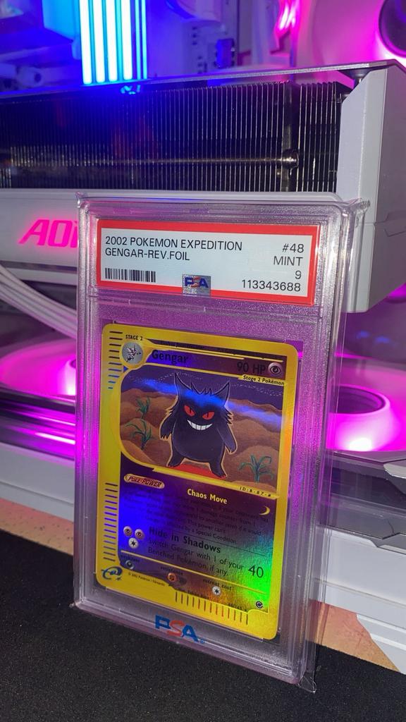 PSA 9 Gengar #48 Reverse Foil (Expedition), Enlèvement ou Envoi, Comme neuf, Cartes en vrac