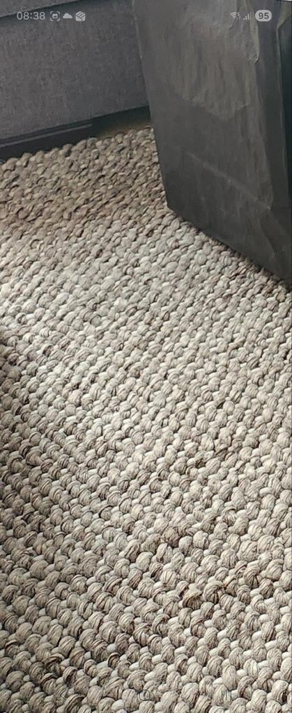 Tapis épais gris beige aspect petites boules, Gris