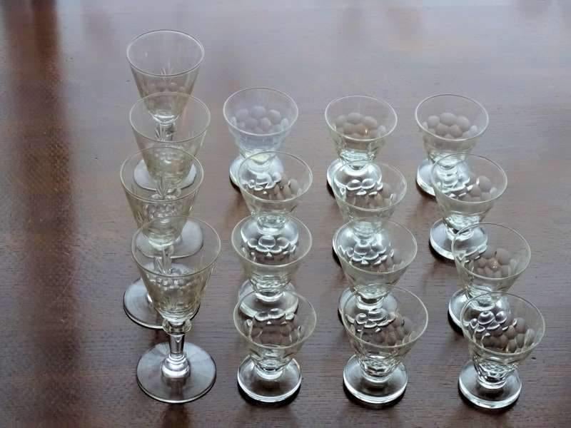 Lot 16 verres années 50, Enlèvement, Comme neuf