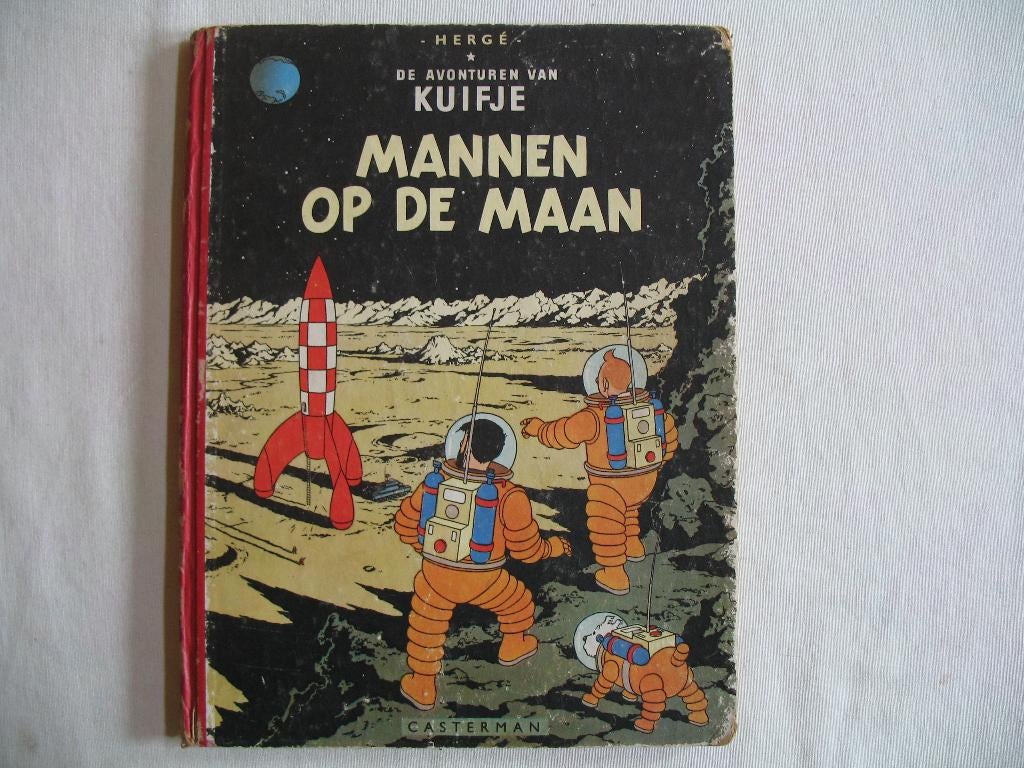 Kuifje, Mannen op de maan, HC, 1ste druk 1954, Eén stripboek, Ophalen of Verzenden