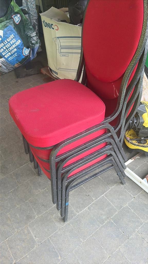 Stoelen te koop, Maison & Meubles, Chaises, Rouge, Rood met, Comme neuf, Enlèvement