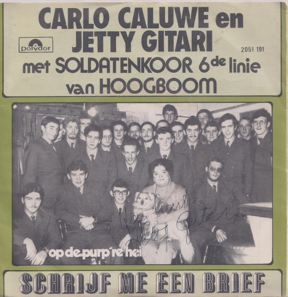 Carlo Caluwe en Jetty Gitari – Schrijf me een brief - Single, Gebruikt, 7 inch, Single, Ophalen of Verzenden
