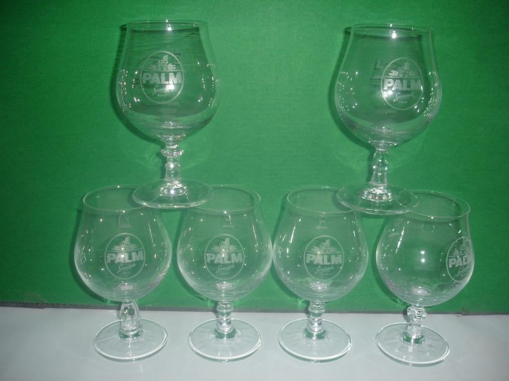 Set Palm bierglazen met schaaktermen, 6 verschillende, Collections, Marques de bière, Enlèvement ou Envoi, Neuf, Verre ou Verres