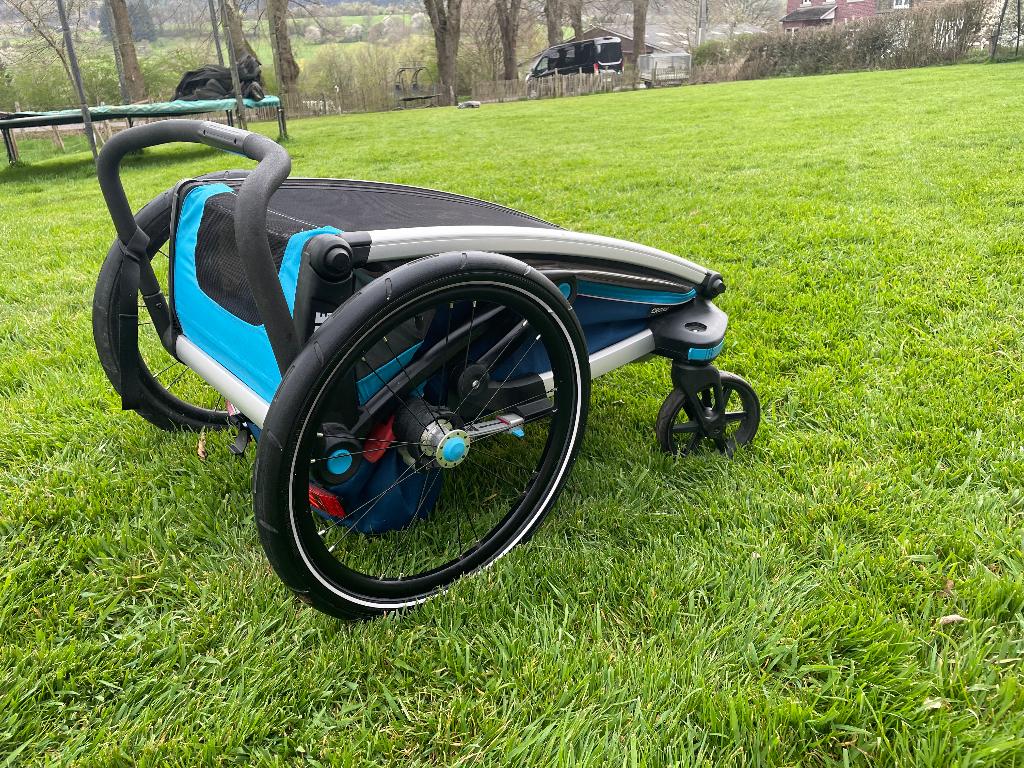 Thule Chariot Cross 1 bleu – état proche du neuf, Fietsen en Brommers, Fietsaccessoires | Aanhangwagens en Karren, Zo goed als nieuw