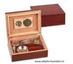 BOOKWILL MERK HUMIDOR GIFTSET - MAHONIE -ASBAK KNIPPER  h74, Verzamelen, Rookartikelen, Aanstekers en Luciferdoosjes, Verzenden
