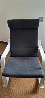 Fauteuil à bascule IKEA POANG en blanc et gris., Maison & Meubles, Fauteuils, Enlèvement, Tissus