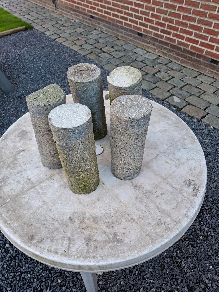 5 betonnen cilinders, Ophalen, Gebruikt