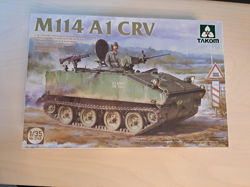Takom | Nr. 2148 | 1:35 - M114A1 Crv, Hobby en Vrije tijd, Modelbouw | Auto's en Voertuigen, Overige merken, Tank, Takom, 1:32 tot 1:50