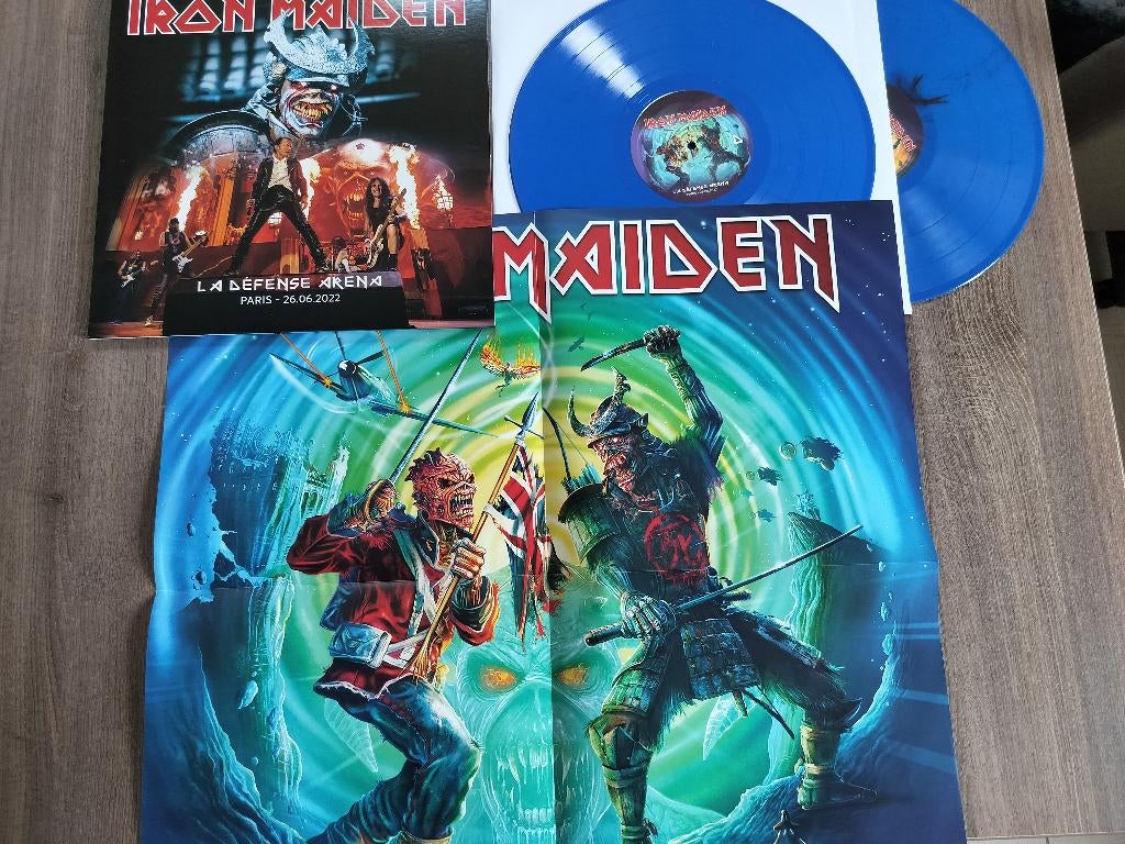 IRON MAIDEN - LA DEFENCE ARENA - 2 lp BLUE vinyl, Cd's en Dvd's, Vinyl | Hardrock en Metal, Ophalen of Verzenden